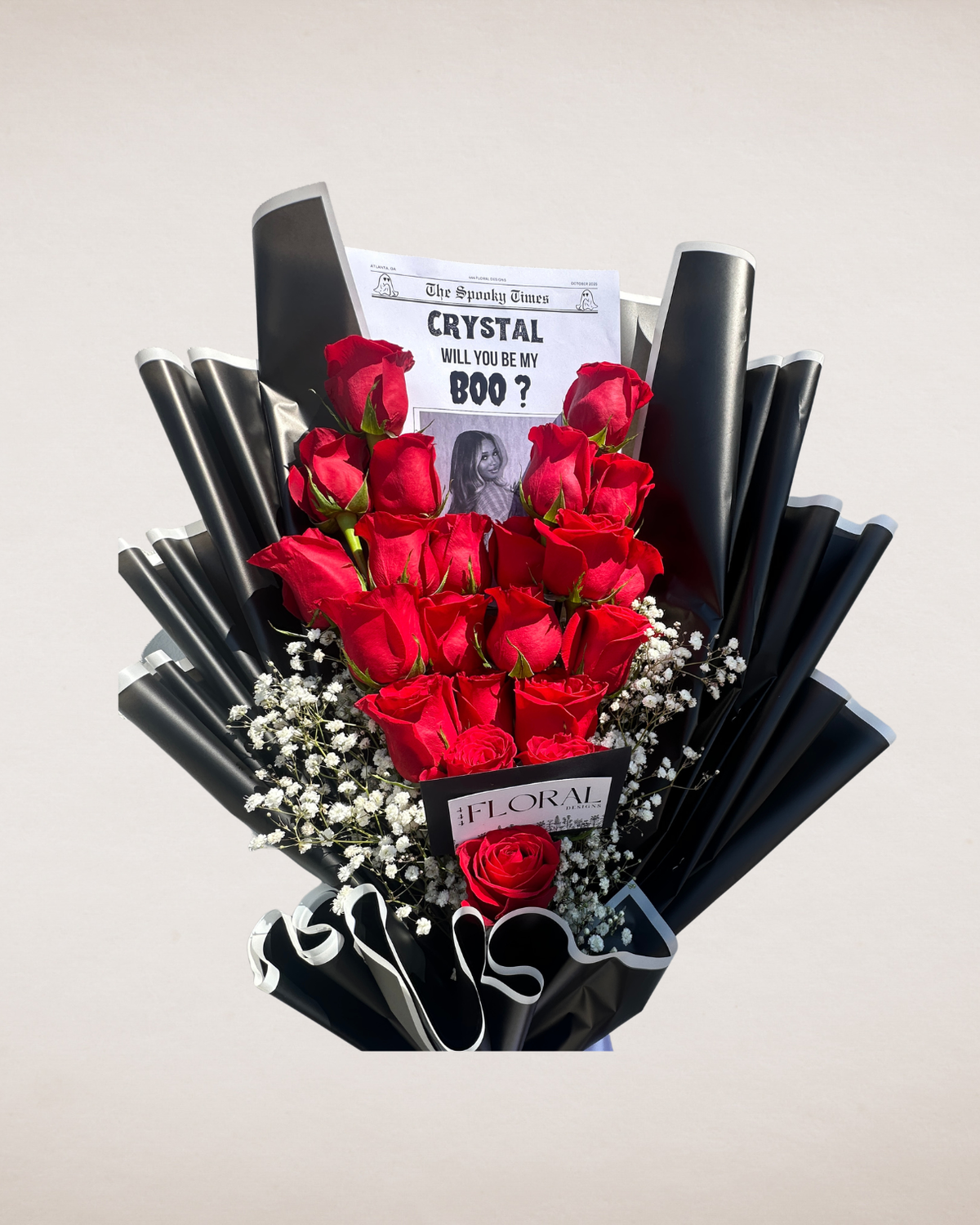 "Be My Boo?" Newspaper Bouquet