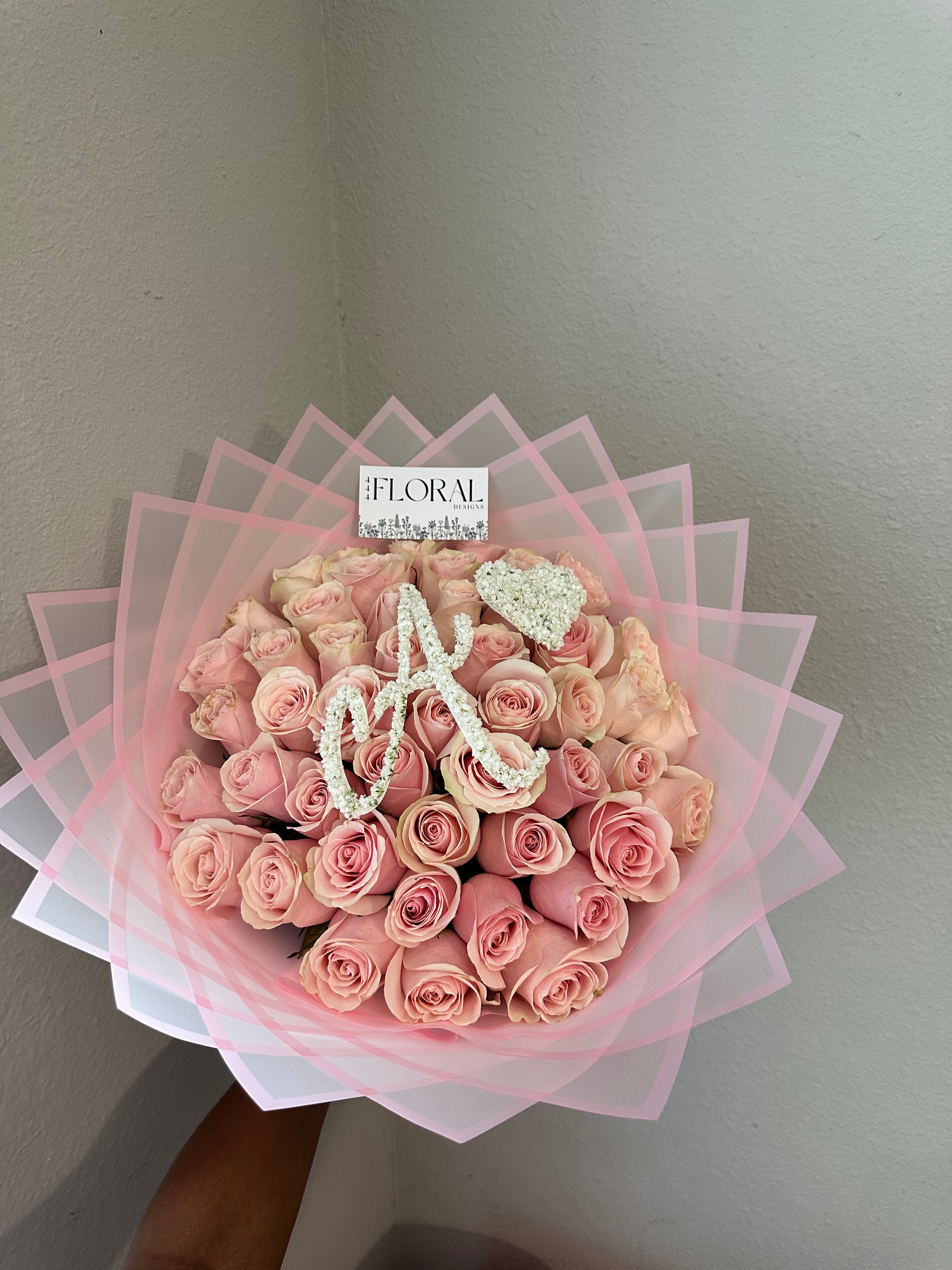 Initial + Heart Bouquet