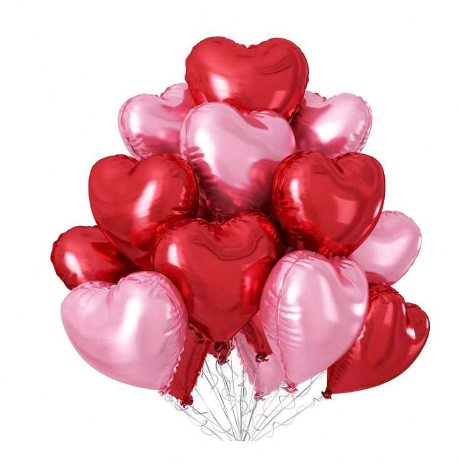 4 Heart Balloons