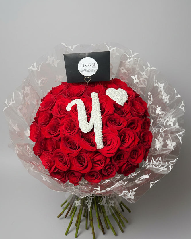 Initial + Heart Bouquet