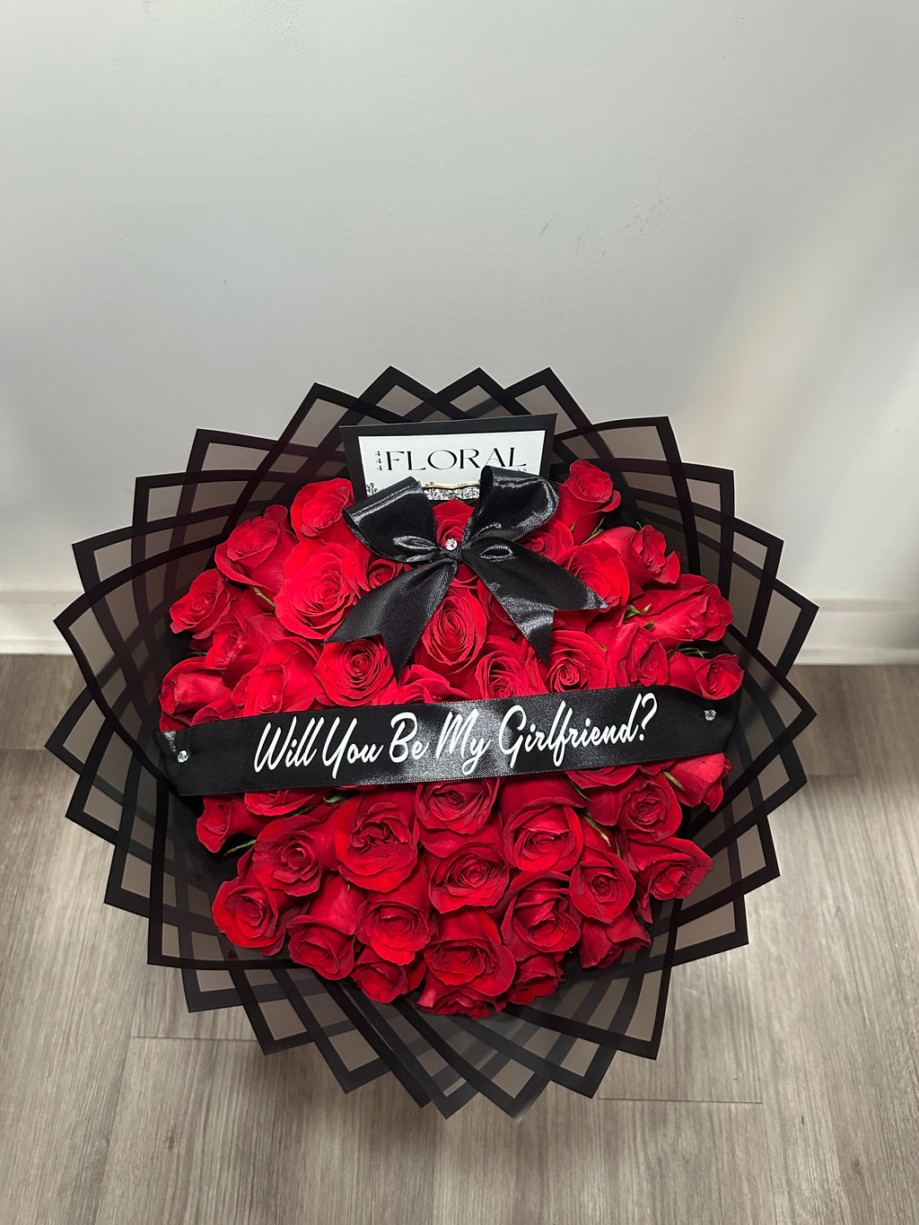 "Will You Be My Girlfriend" Banner Bouquet