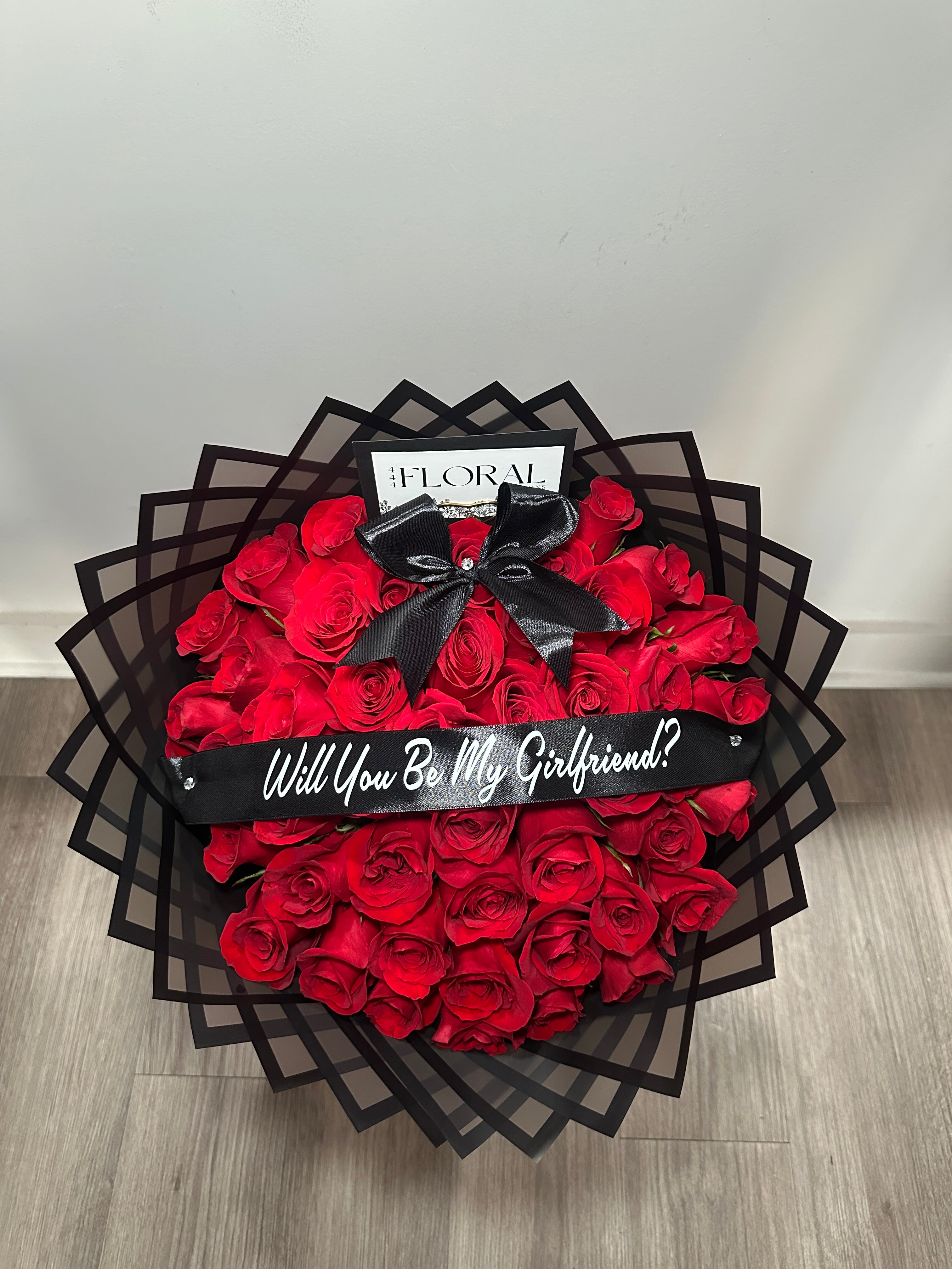 "Will You Be My Girlfriend" Banner Bouquet