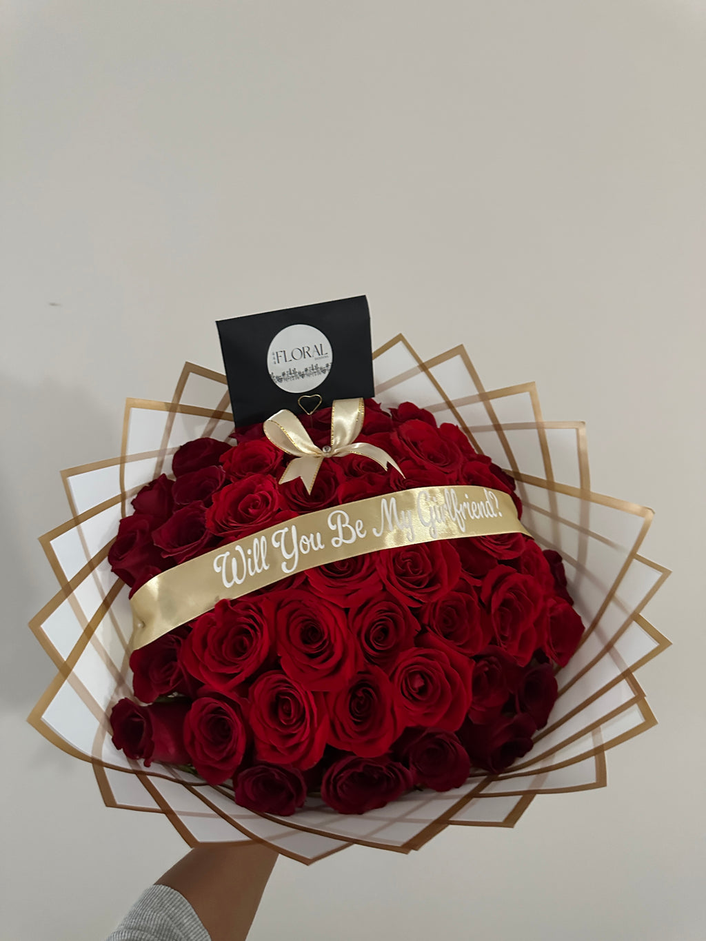 "Will You Be My Girlfriend" Banner Bouquet
