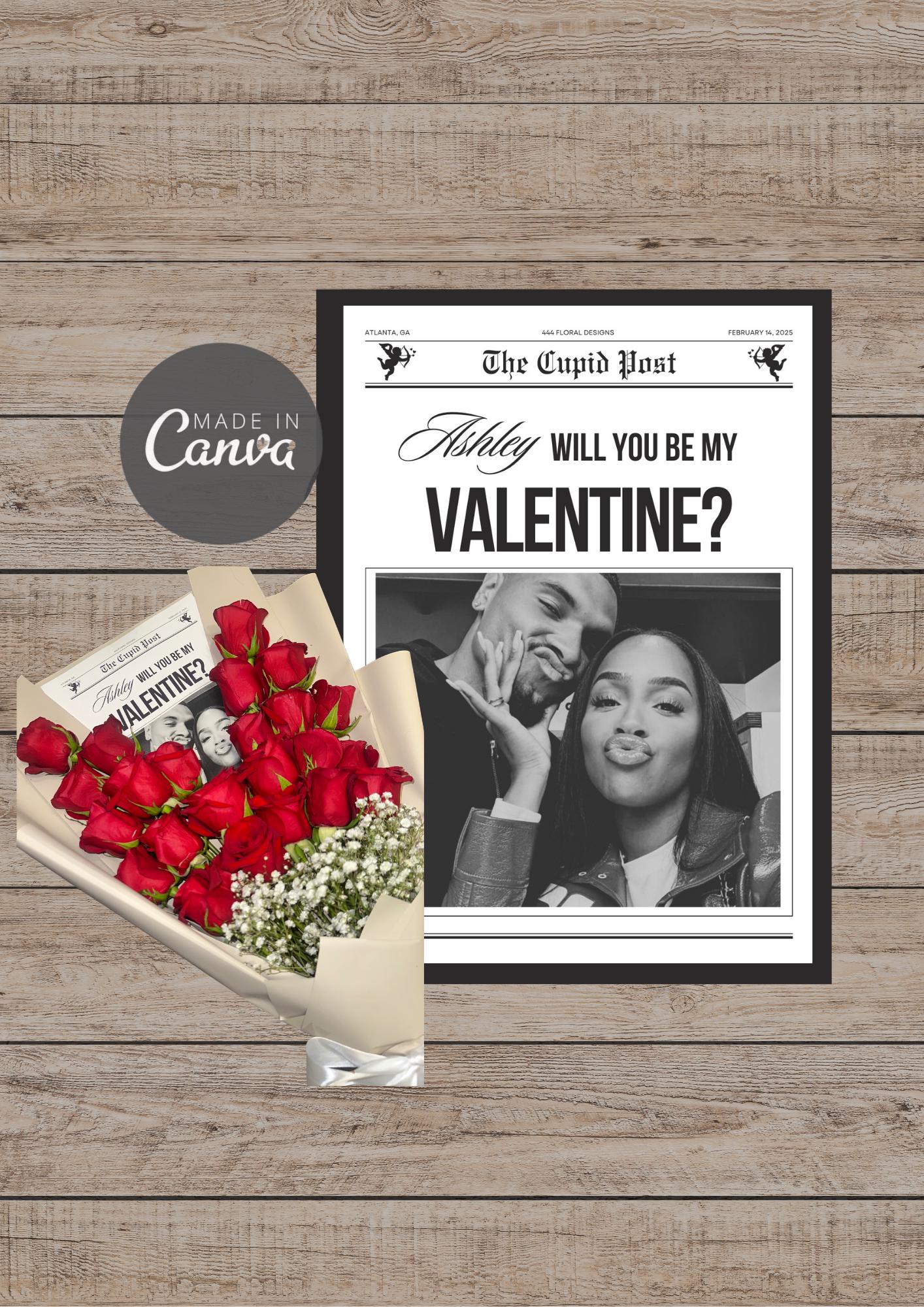 Valentine's Day Proposal Newspaper Template